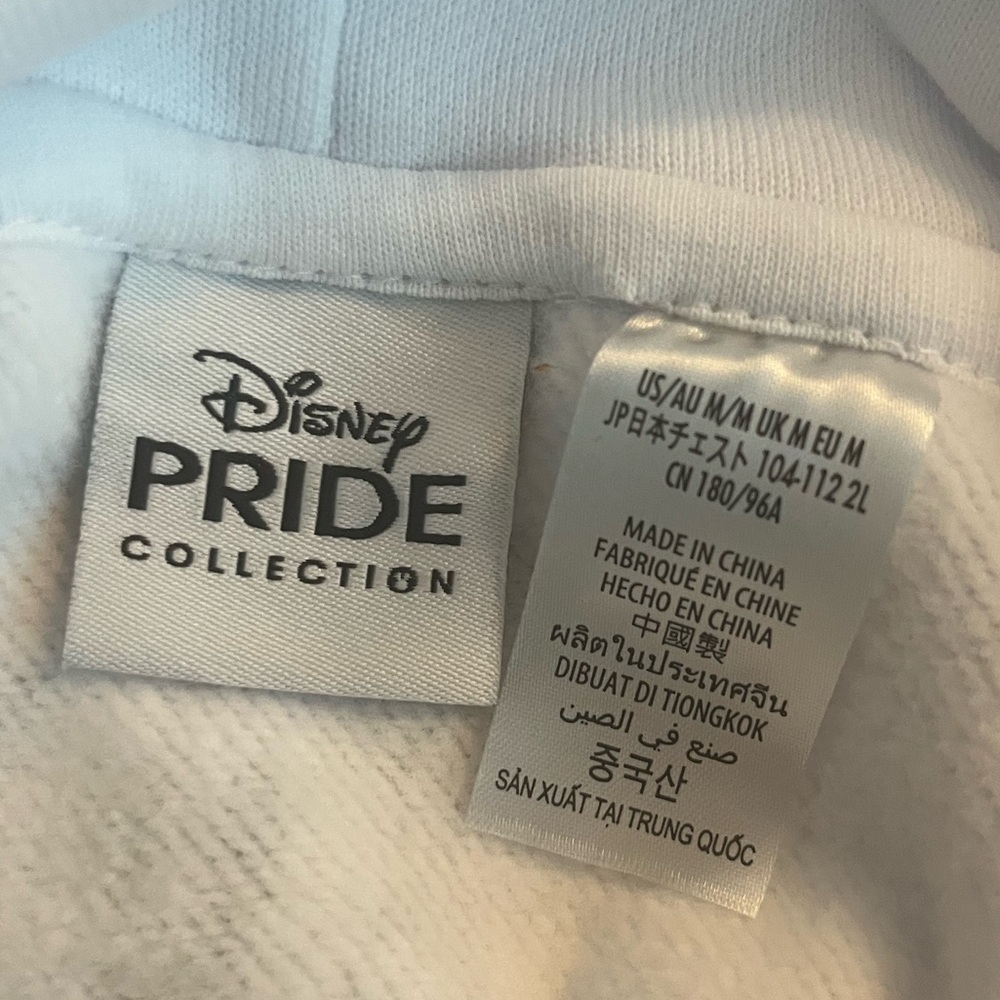 HP Disney Pride collection white hoodie women’s sz Medium rainbow with logo NWOT - Picture 7 of 9